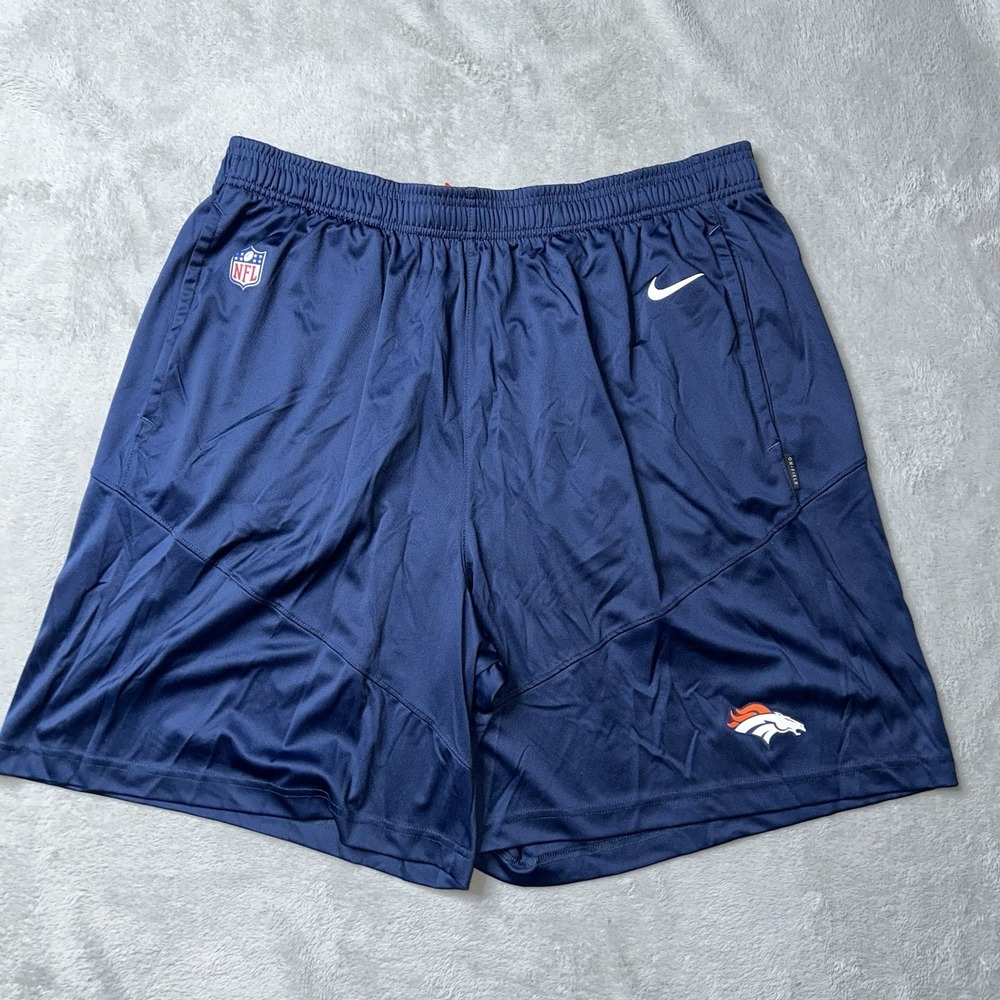 Denver Broncos Nike NFL On Field Dri-Fit Practice Shorts Men's Navy Used XXL
